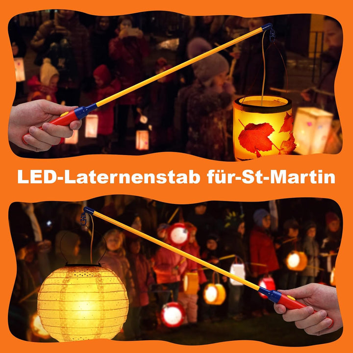 REDTRON 4er LED Laternenstab Elektrisch 50cm für St Martin, Sankt Martin Laterne Kinder Elektrischer