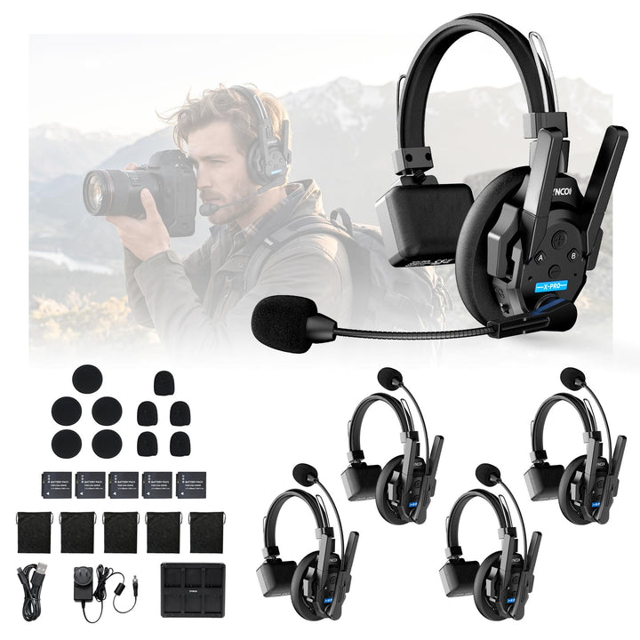 SYNCO XTALK XPRO5 Intercom Headset Doppelantenne für Film &amp; Team (5PCS) | 500m/1640ft Reichweite, 2.