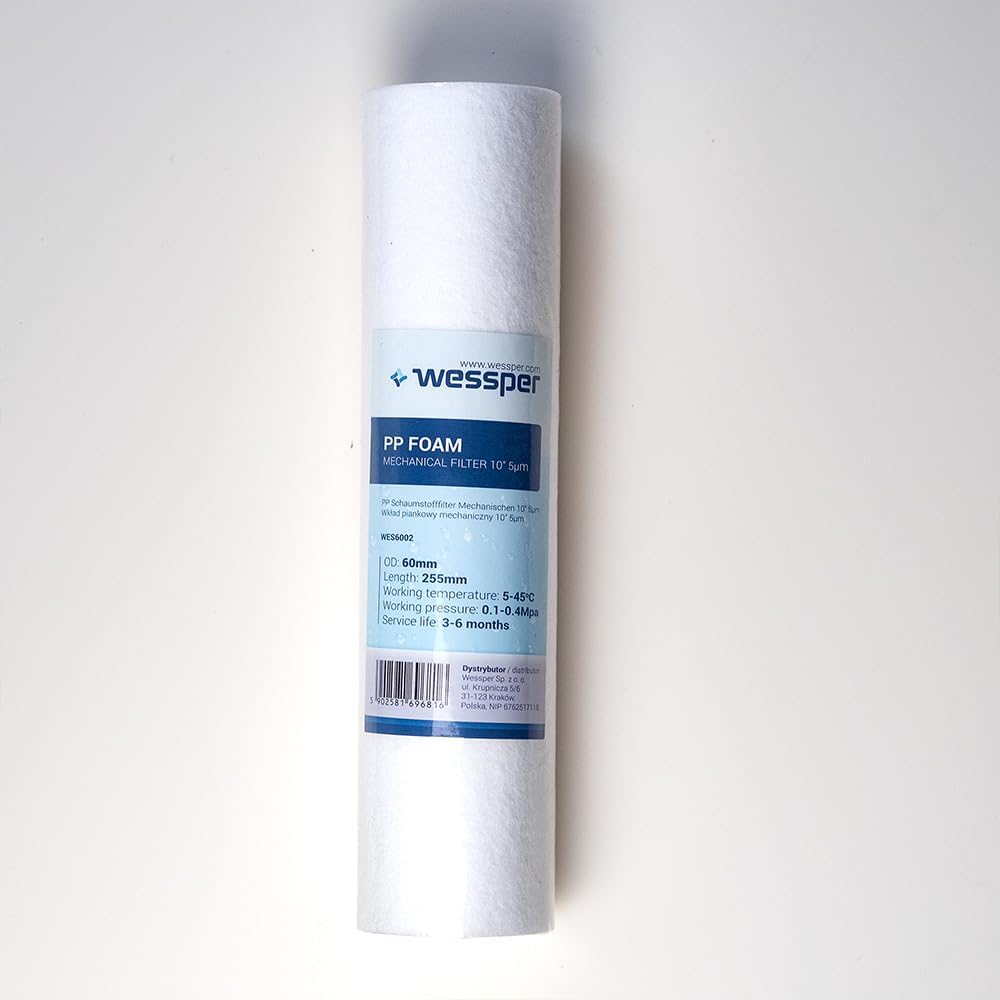 6x Wessper 10" Zoll Sediment Wasserfilterkartuschen für Umkehrosmose, Wasserspeiseleitung &amp; Partikel