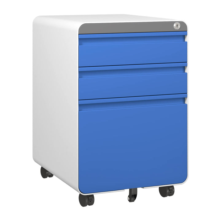 Dripex Metall Rollcontainer Stahl Rollcontainer mit 2 Schubladen und Hängeregistratur Abschliessbare