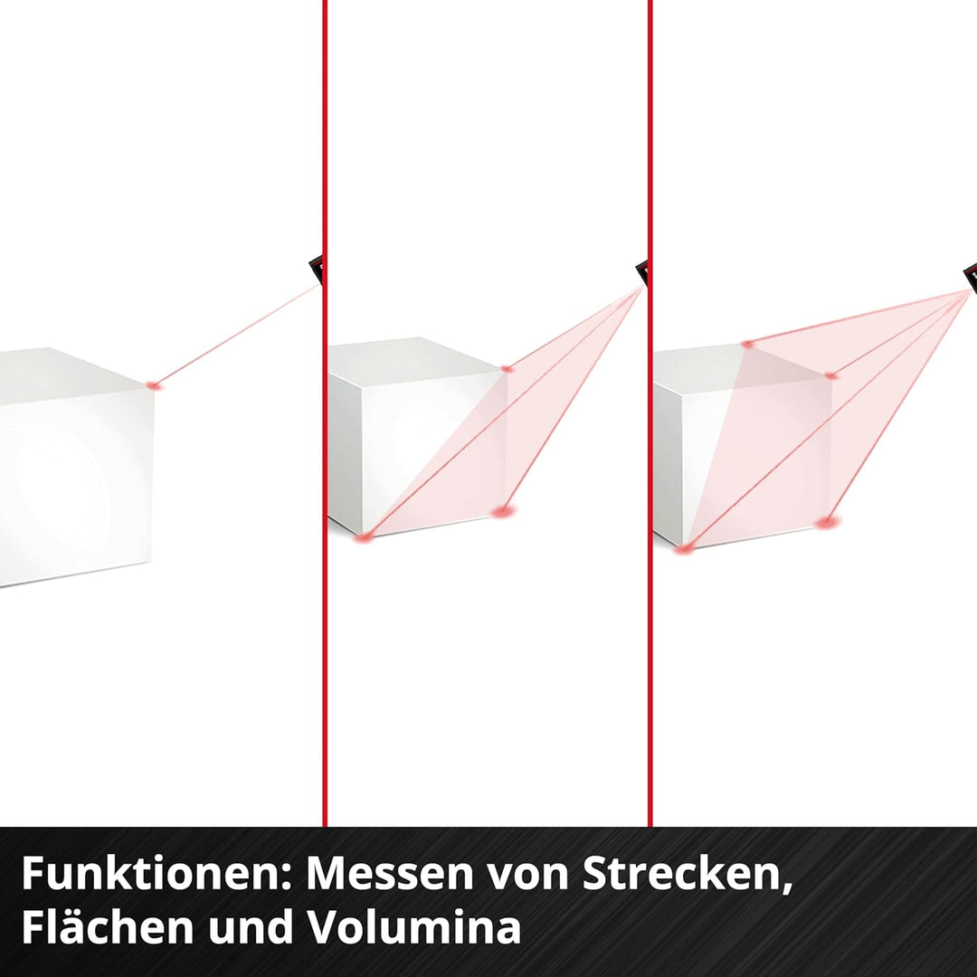 Einhell Laser Entfernungsmesser TC-LD 30 R (30 m max. Messbereich, Messmodi Distanz, Fläche, Volumen