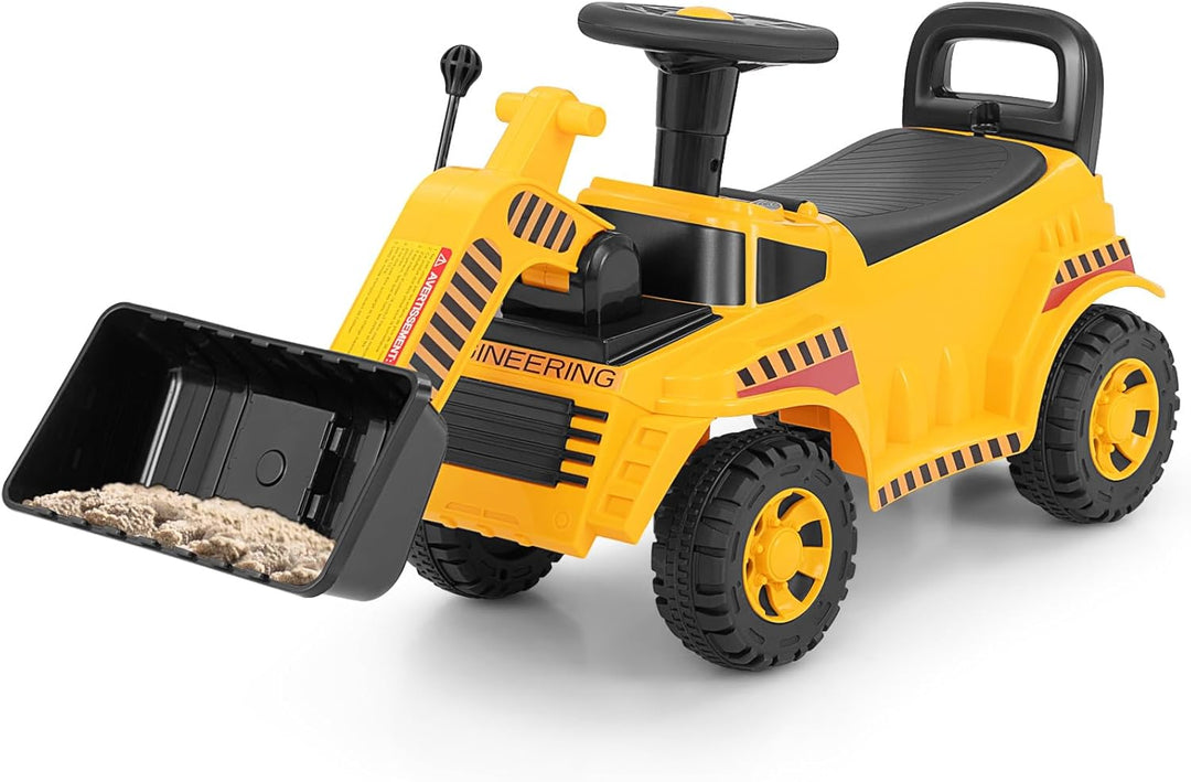 COSTWAY Bagger zum aufsitzen, Sitzbagger mit Verstellbarer Schaufel &amp; Stauraum unter Sitz, Kinderbag