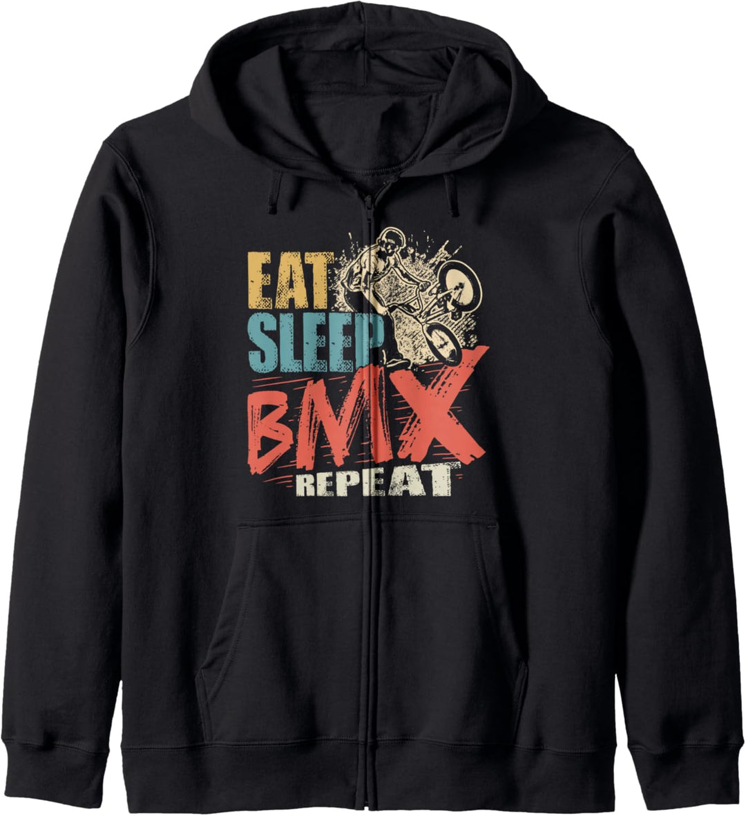 Vintage Eat Sleep BMX Repeat Lustiges BMX Rad Kapuzenjacke