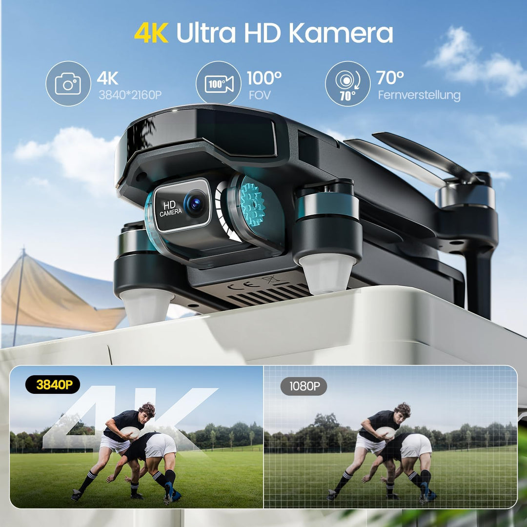 Holy Stone HS460 GPS Drohne mit Kamera 4K für Anfänger, 52 Min. Lange Flugzeit, Bürstenloser Motor,