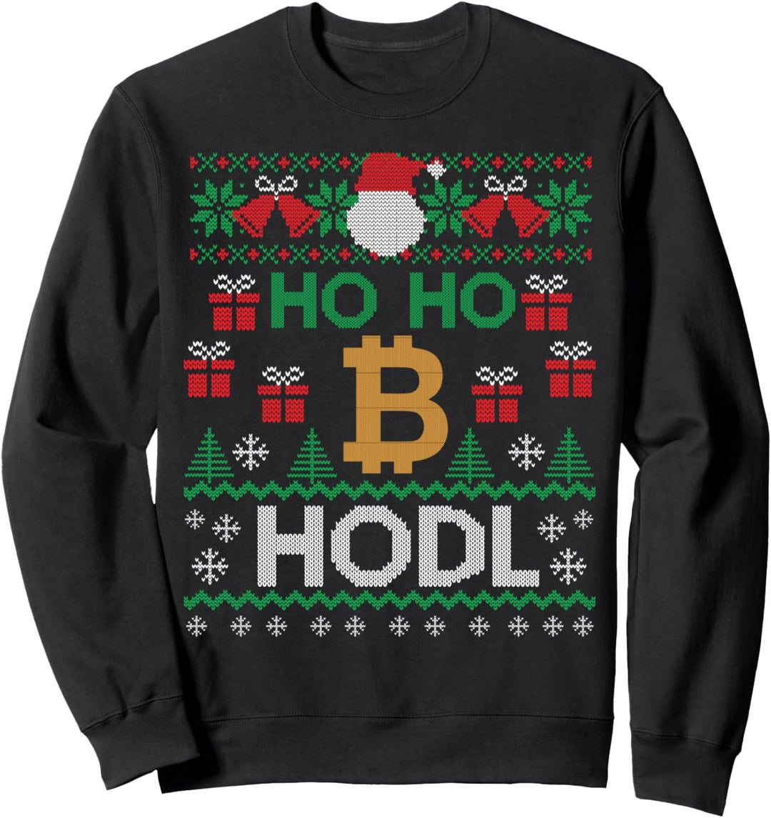 Cryptocurrency Ho ho Hodl Bitcoin Ugly Christmas Sweater Sweatshirt