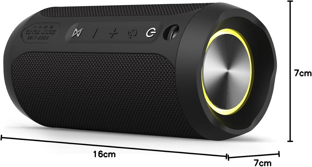 EDUPLINK Bluetooth Lautsprecher Klein mit Licht - Tragbarer IPX7 wasserdichte Musikbox für Dusche Ou
