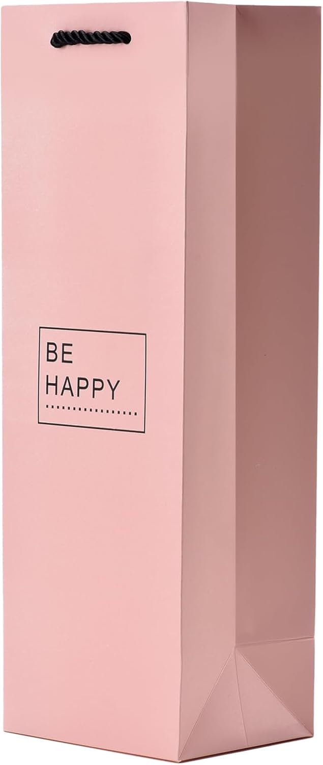 10 Flaschentüten Geschenktüten für Weingeschenke wie Wein Prosecco und Champagner - Be Happy Altrosa