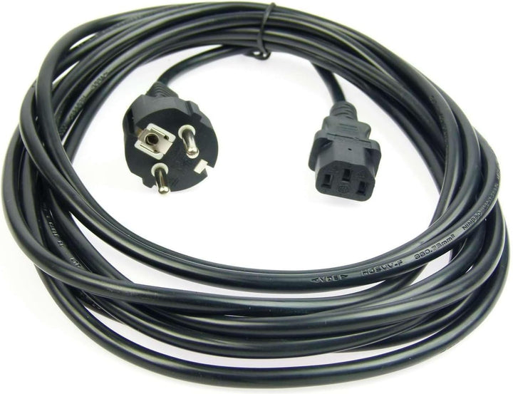 10 Stück Adam Hall 5 m Kaltgerätekabel Netzkabel schwarz 3 x 0,75 mm² CEE 7/7 - C13, K3PKD 0500 5 m