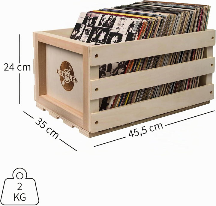 Crosley Plattenkiste für ca. 75 Schallplatten, Natural, Natural