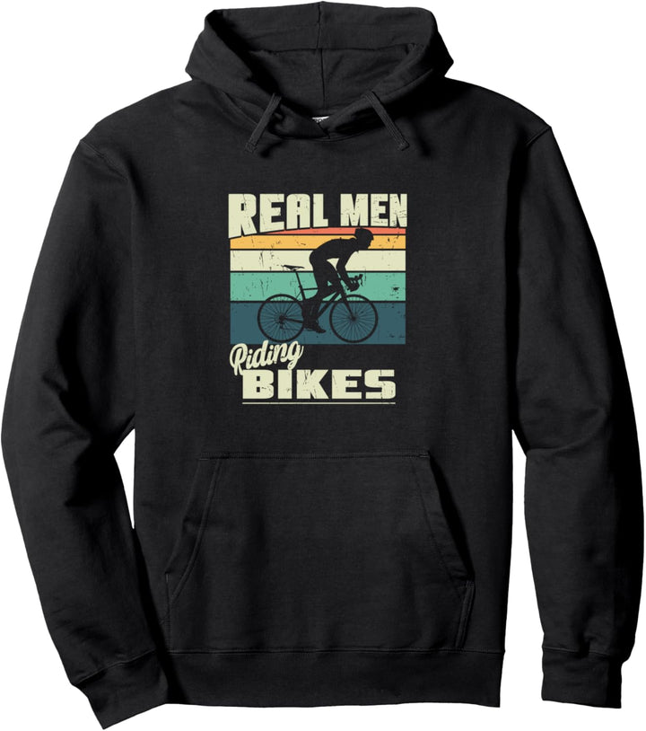 Echte Männer Fahren Fahrrad Radsport Rennrad Retro Fahrrad Pullover Hoodie