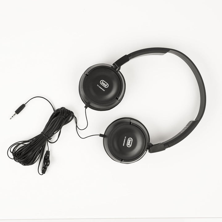 Trevi HTV 649 B Stereo-TV-Kopfhörer mit bequemem und leichtem Kabel, integrierte Lautstärkeregler, h