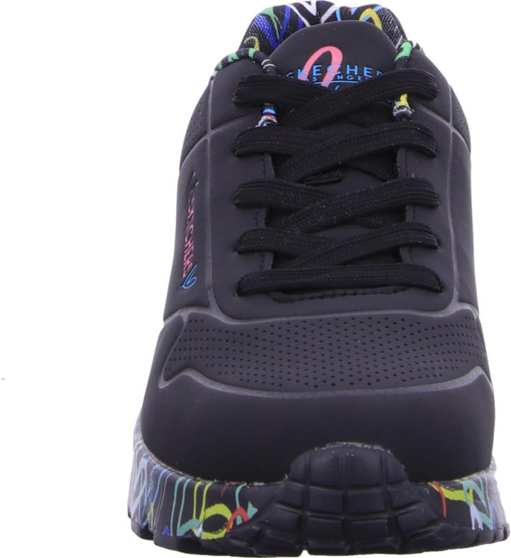 Skechers Mädchen Uno Lite Lovely Luv Sneaker 27 EU Black Synthetic Multi Trim, 27 EU Black Synthetic