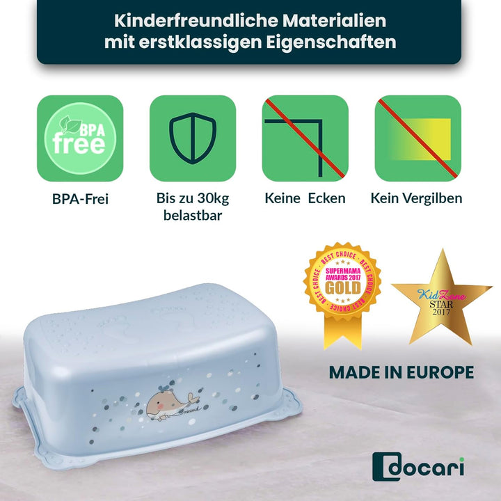 Toilettentrainer mit Treppe als Set Wahl blau – Toilettensitz Kinder und Stufenhocker für Kinder – T