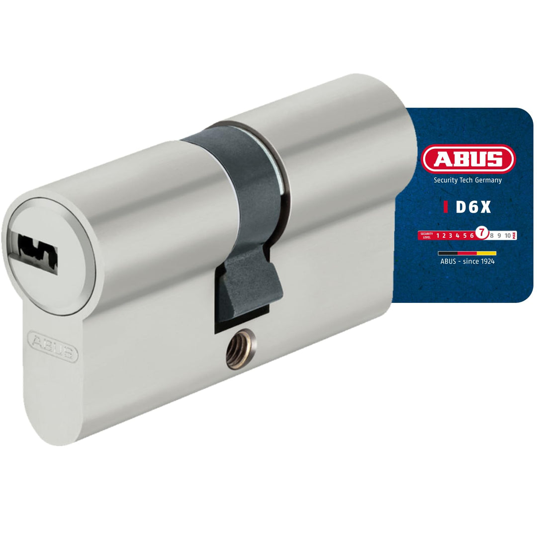 ABUS Profil-Zylinder D6XNP 40/45 mit Codekarte und 5 Schlüsseln, 48303 Nickel Perle 40/45, Nickel Pe