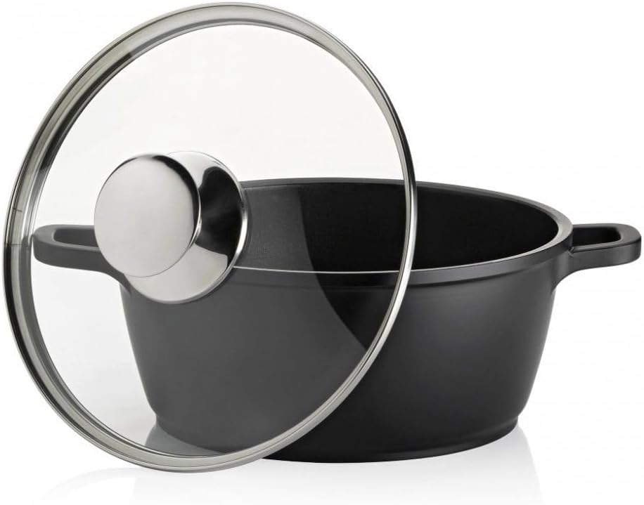 Kela Fleischtopf Kerros 24cm aus Aluguss, Schwarz, 24 cm