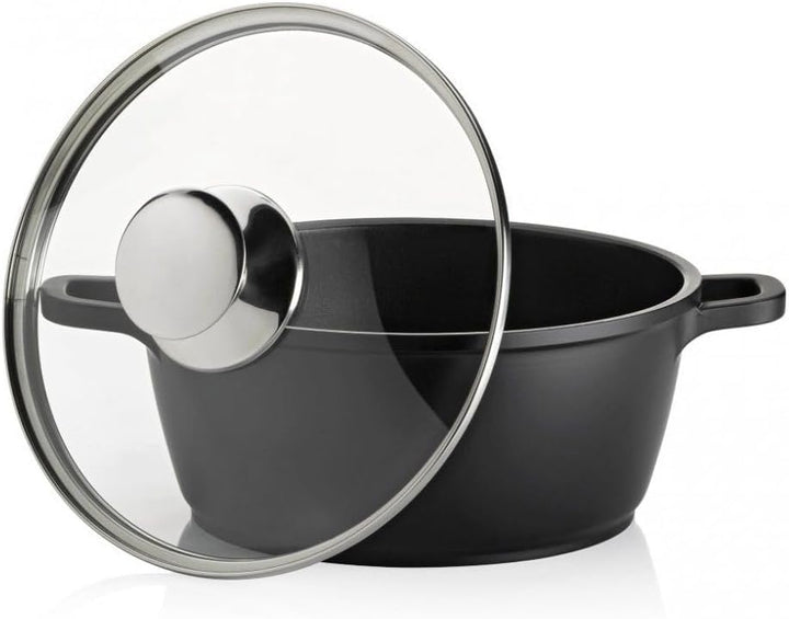 Kela Fleischtopf Kerros 24cm aus Aluguss, Schwarz, 24 cm