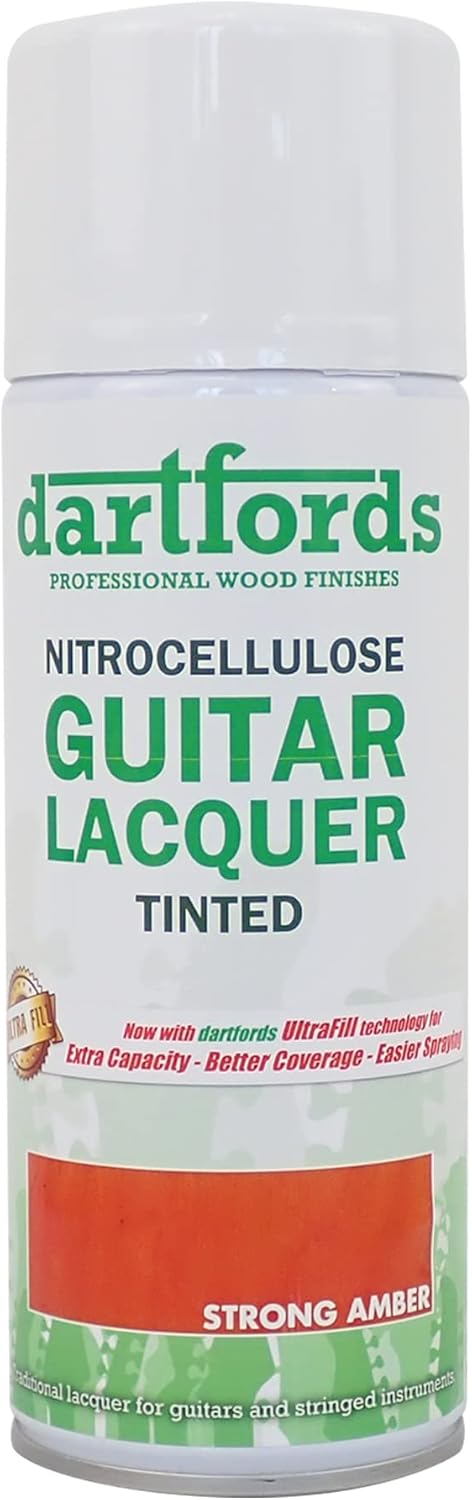dartfords Nitrozellulose-Gitarrenlack, getönt, Bernstein (Strong), Sprühdose, 400 ml Amber (Strong)