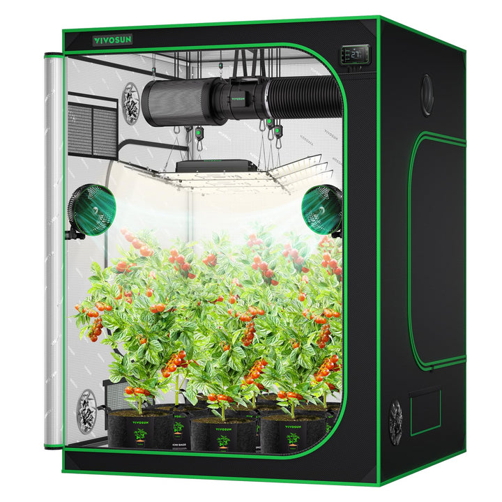 VIVOSUN Growzelt 150x150x200cm lichtdichtes Indoor Hydroponik Zelt mit reflektierendem Mylar Sichtfe