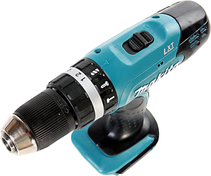 Makita dhp453rfx4 Bohrmaschine Schlagschrauber DHP453Z + 2 Akkus 18 V 3 Ah Li-Ion + 74 Zubehör + Tra