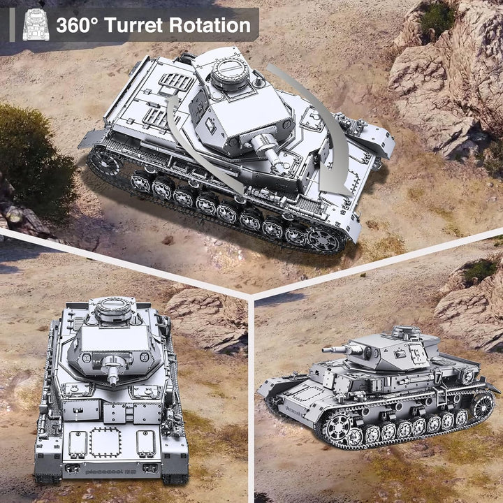 Piececool 3D Puzzle Metall Panzerkampfwagen 1:48 Panzer IV Panzer D, 3D Metall Puzzle Militärmodell