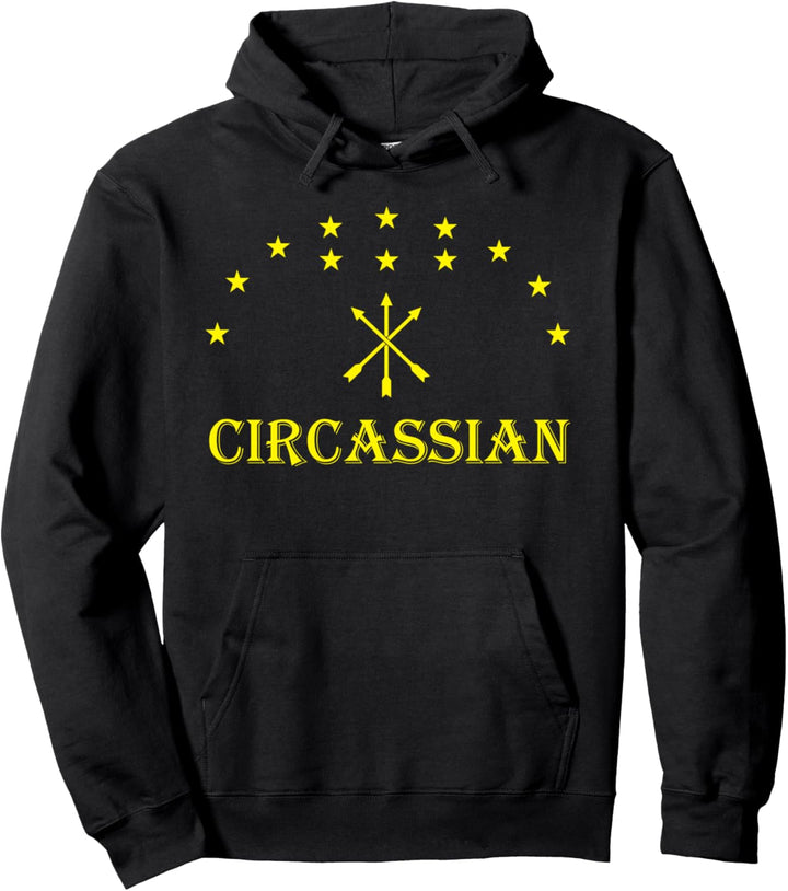 Circassian Flag With Yellow Stars Great Tscherkessen Adiga Pullover Hoodie