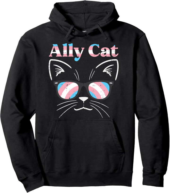 Ally Cat Transgender Transsexual Trans Pride Flag Men Women Pullover Hoodie