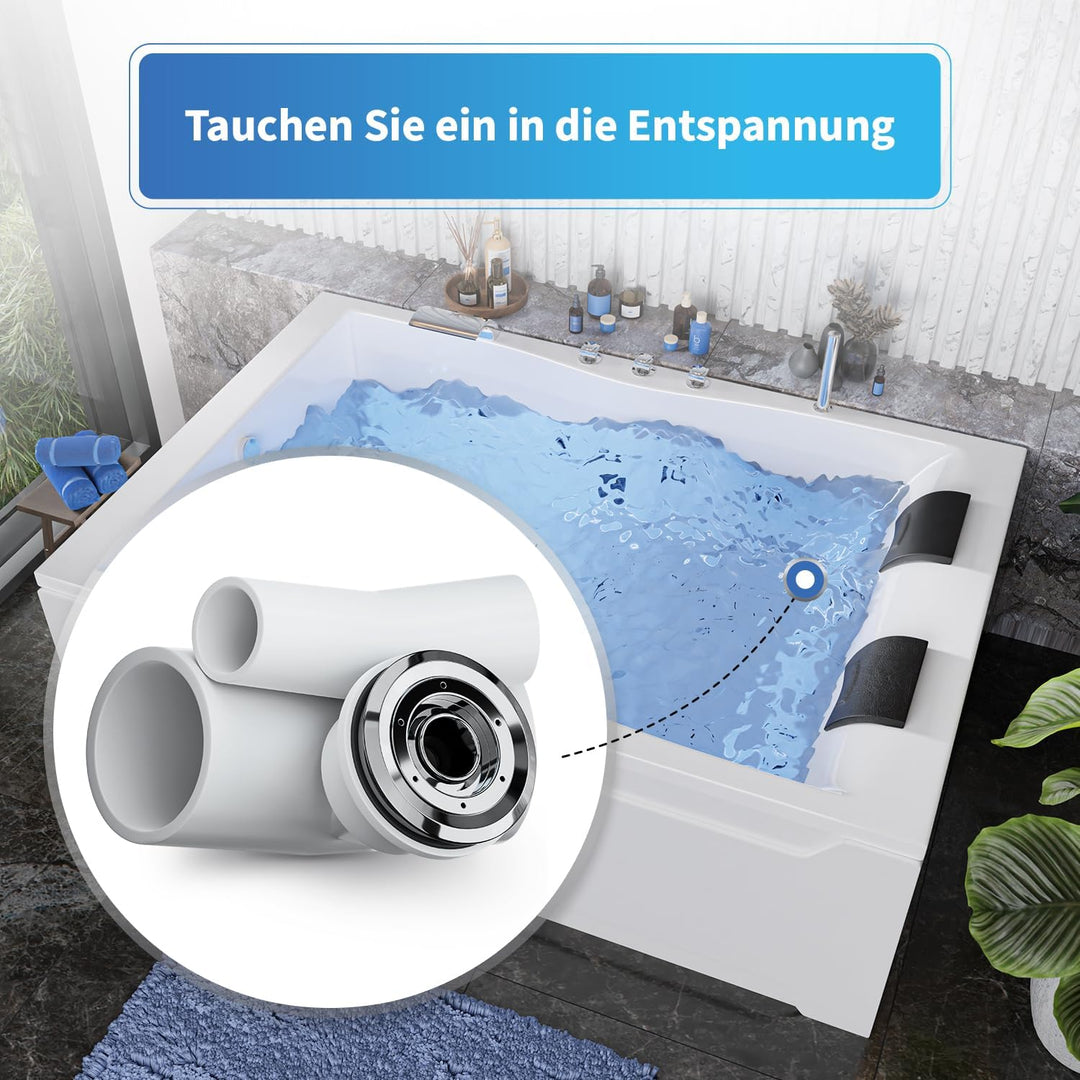 AQUADE Jet Düse Wasserdüse für Whirlpool Durchmesser: 50mm Metall verchromt