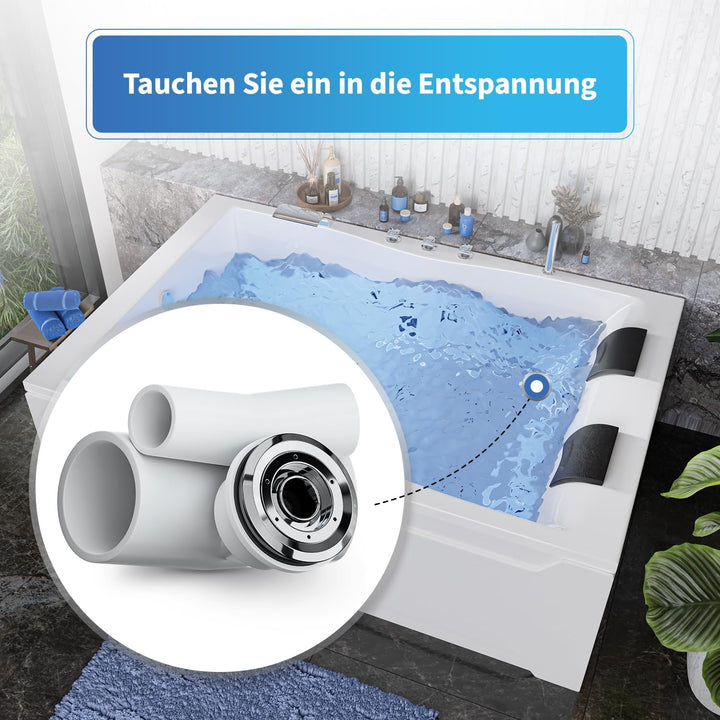 AQUADE Jet Düse Wasserdüse für Whirlpool Durchmesser: 50mm Metall verchromt
