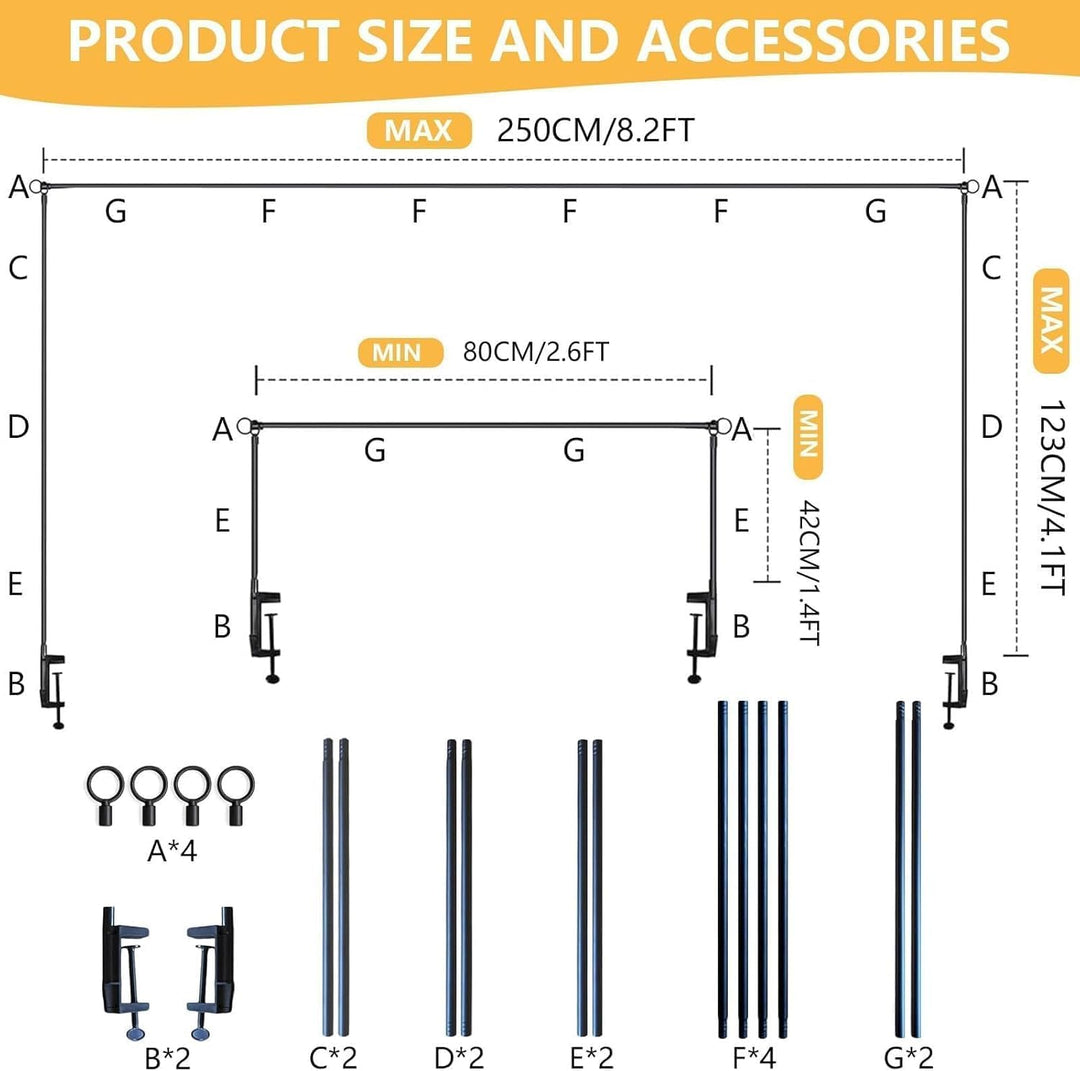 Metall Verstellbarer Tischgestell, Dekostange für Tisch 80CM - 250CM, Metal Tisch Deko Tischstange,