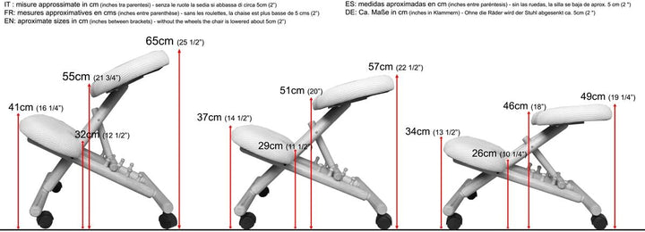 cinius Ergonomischer Stuhl Orthopädischer Kniestuhl Computerstuhl Kniehocker Stoff Schwarz Farbe, Sc