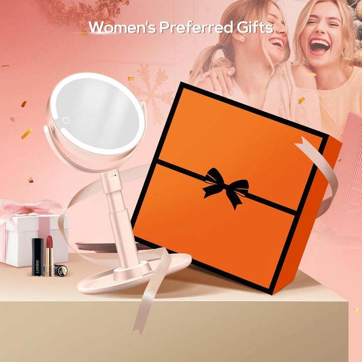 B Beauty Planet Beleuchteter Makeup Spiegel 30X Vergrösserungsspiegel mit 3 Farblicht, dimmbare LED