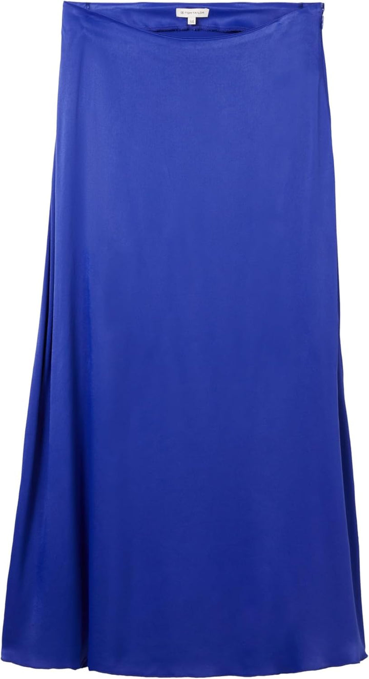 TOM TAILOR Damen Satin Midi Rock 38 25386 - Crest Blue, 38 25386 - Crest Blue