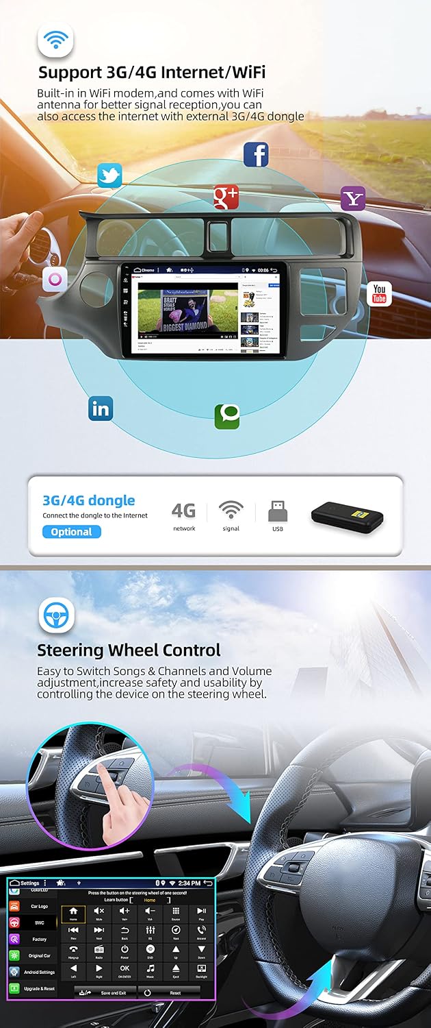 JOYX Android 12 Autoradio Passt für Kia K3 Rio (2011-2015) - [4G+64G] - Eingebaut DSP/Carplay/Androi