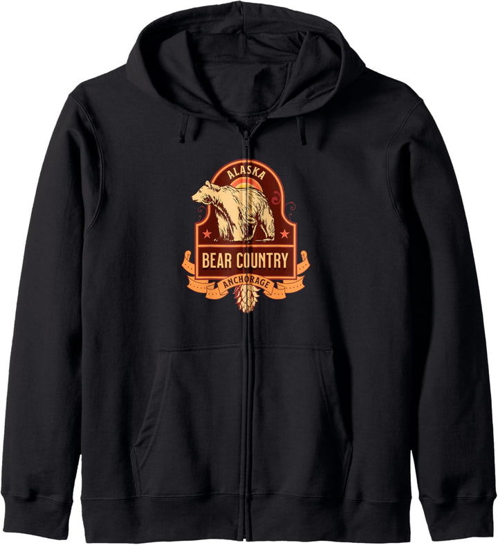 Anchorage Alaska Bär Landurlaub Grizzly Bär Design Kapuzenjacke