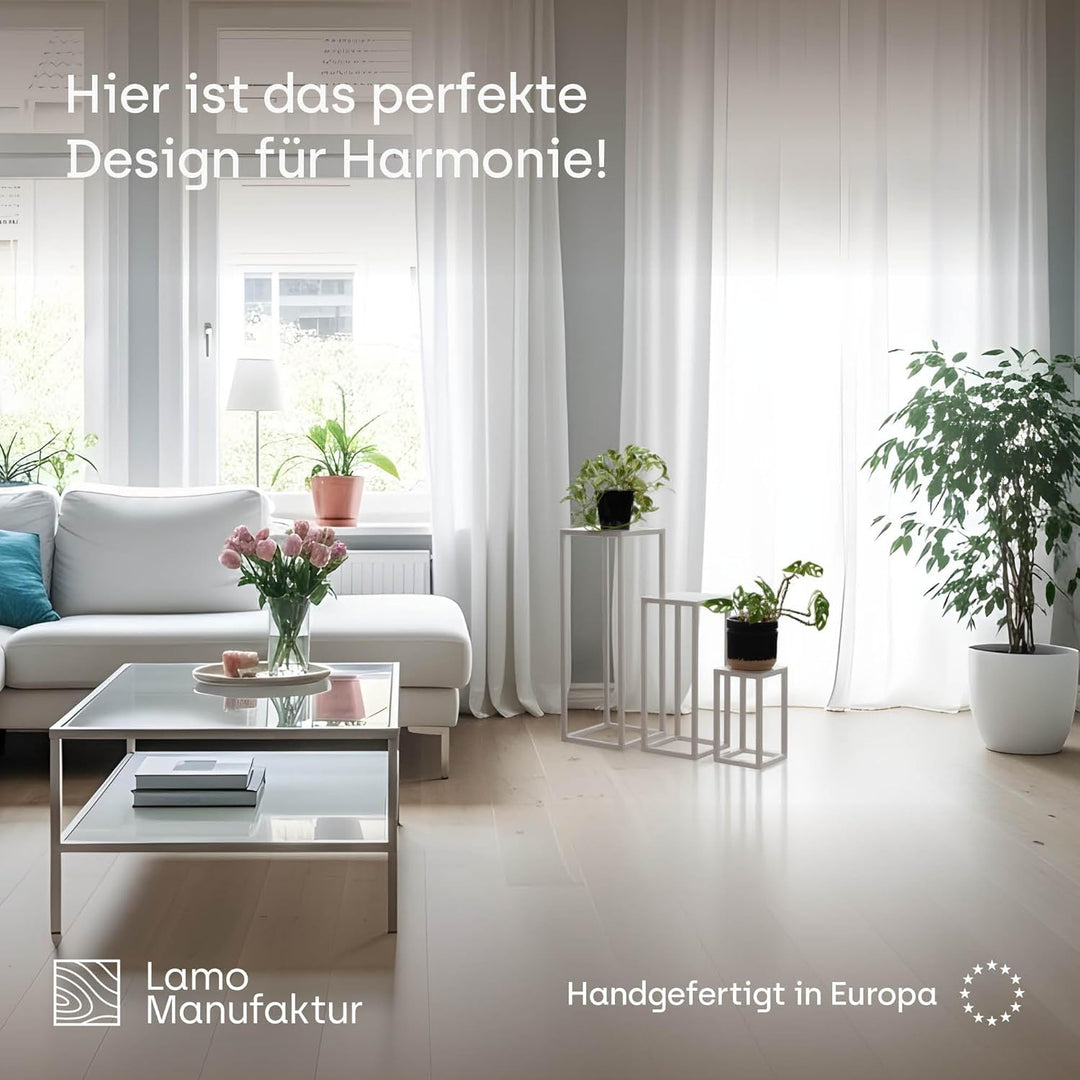 LAMO Manufaktur Blumenständer Metall Schwarz 68 cm | Pflanzensäule für Innenräume - Wohnzimmer, Schl