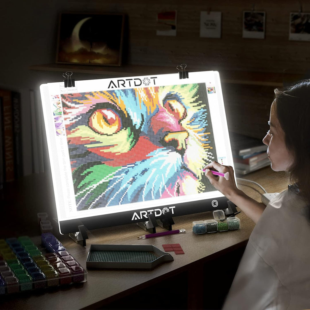 ARTDOT Leuchttisch A3 für 5D Diamond Painting Zubehör, Einstellbare Helligkeit Diamant Painting Lich