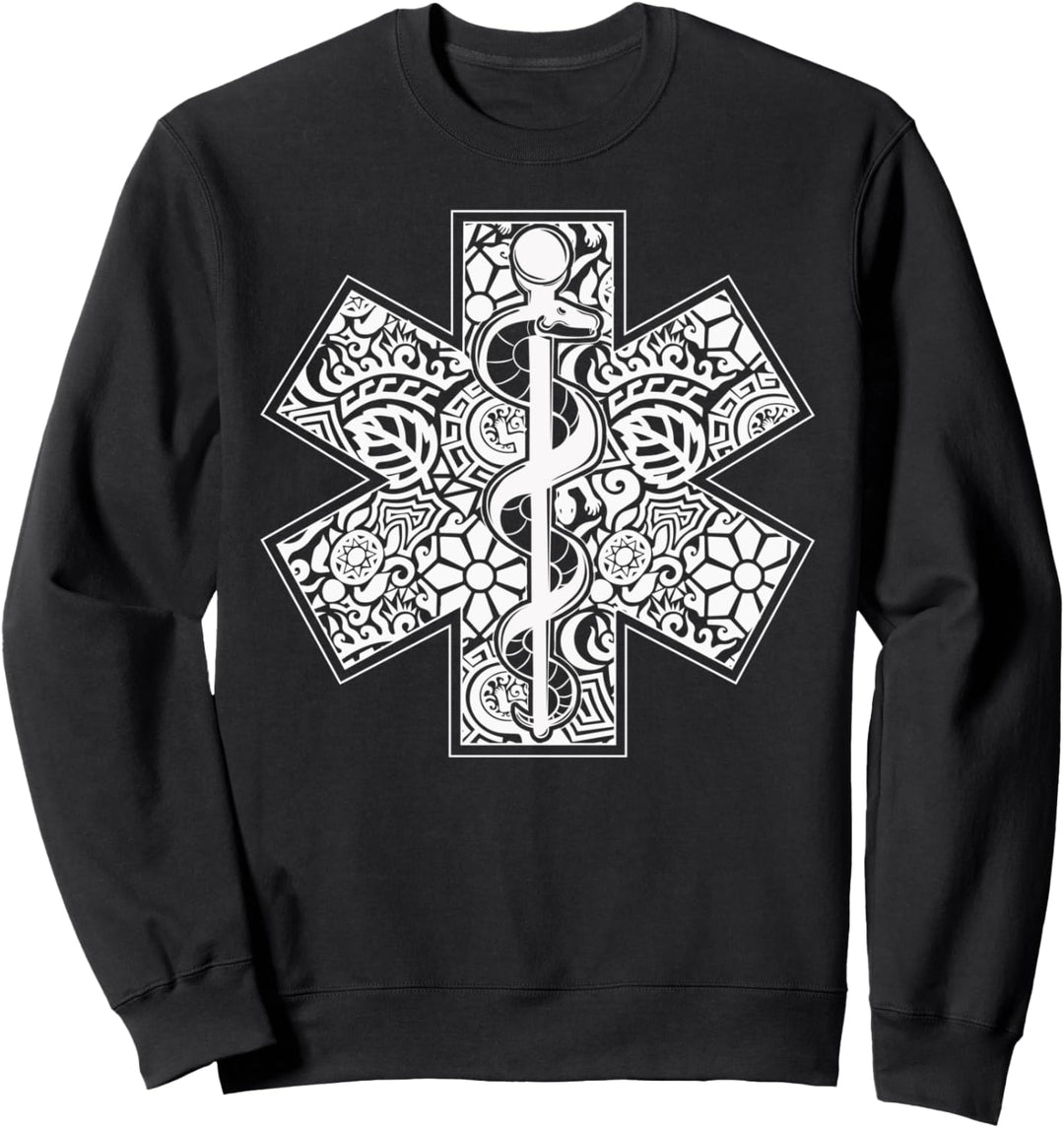 Notruf Stern des Lebens Rettungsdienst Sanitäter Arzt Maori Sweatshirt
