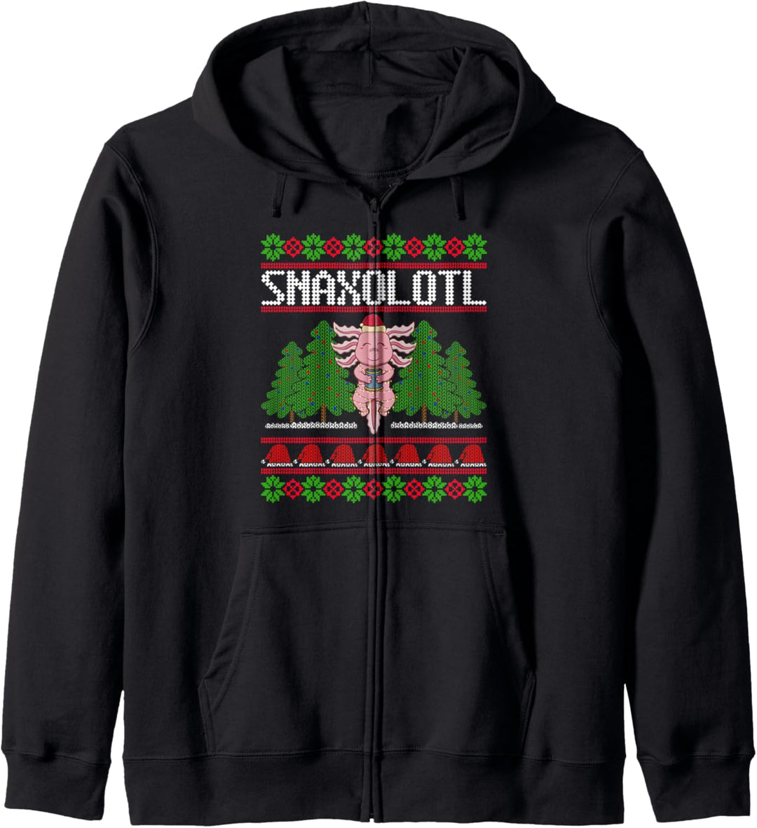 Snaxolotl Lustige Liebe Axolotl Hässliche Weihnachtspullover Kawaii Kapuzenjacke