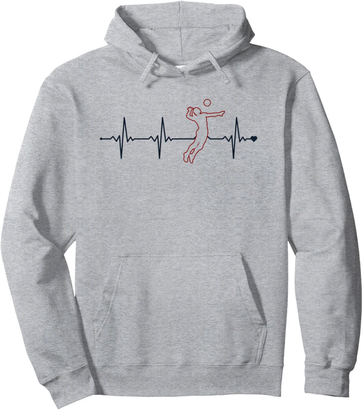 Volleyball Heartbeat Volleyballerin Volleyball Pullover Hoodie