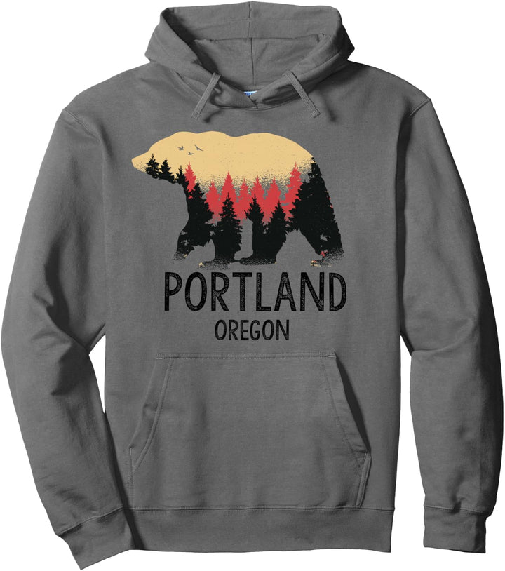 Portland Oregon Vintage Grizzlybär Souvenir Geschenk Pullover Hoodie