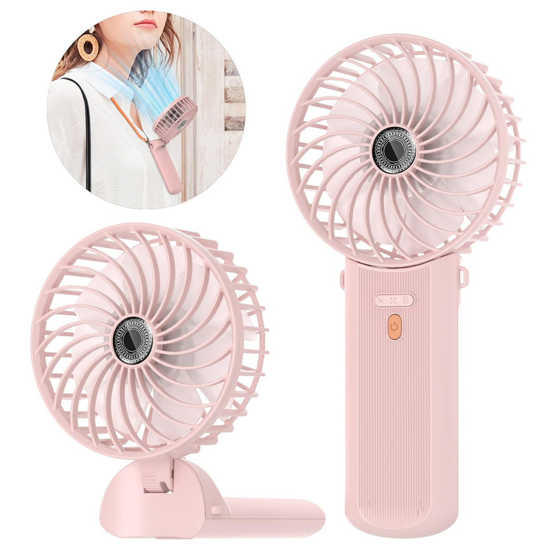 Lepwings Handventilator, Mini Ventilator USB Wiederaufladbar, 5,5-16 Std. Laufzeit, 4 Windgeschwindi