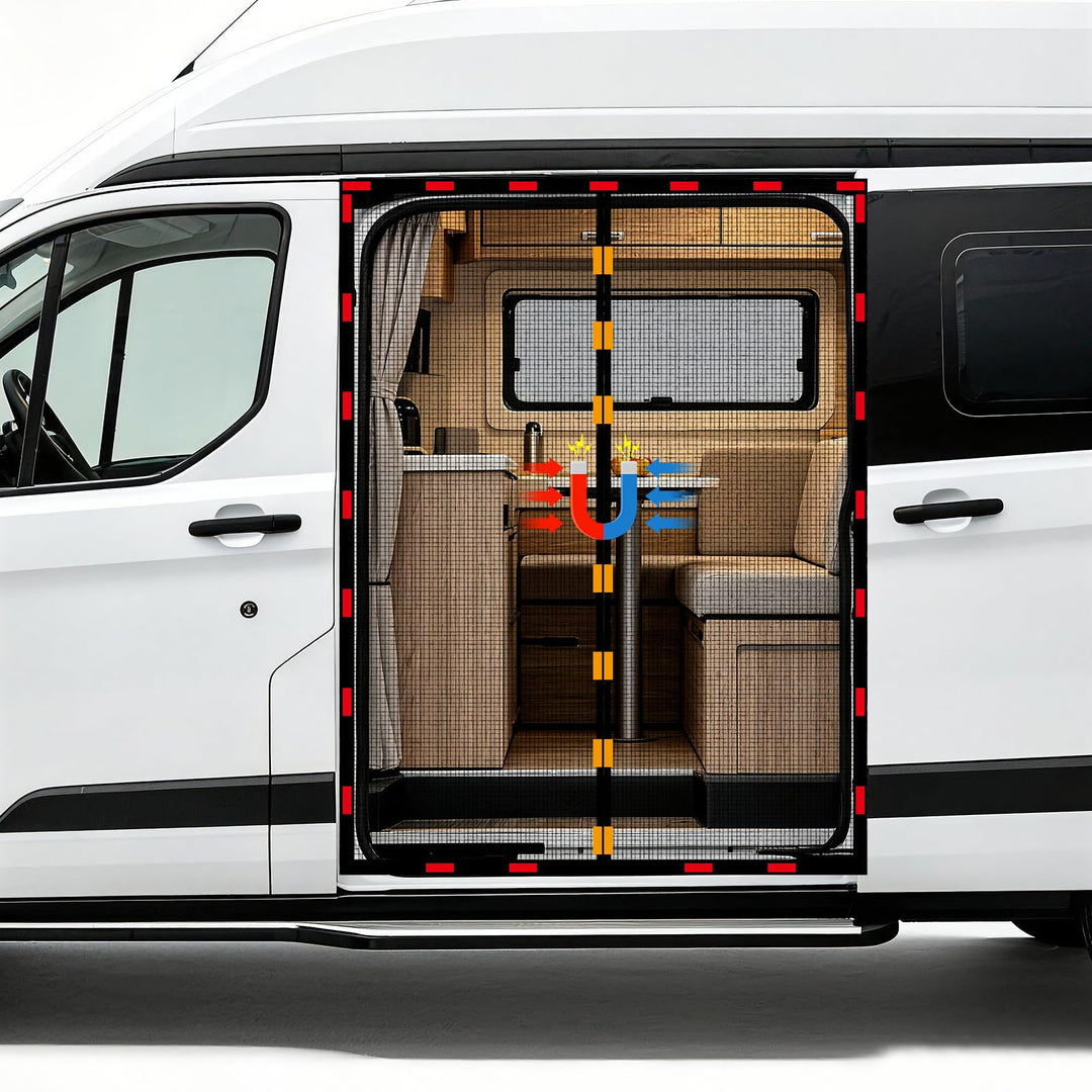 Moskitonetz Magnetisch für VW T5 T6 Schiebetür, Magnetisch Fliegengitter Auto Insektennetz Sonnensch