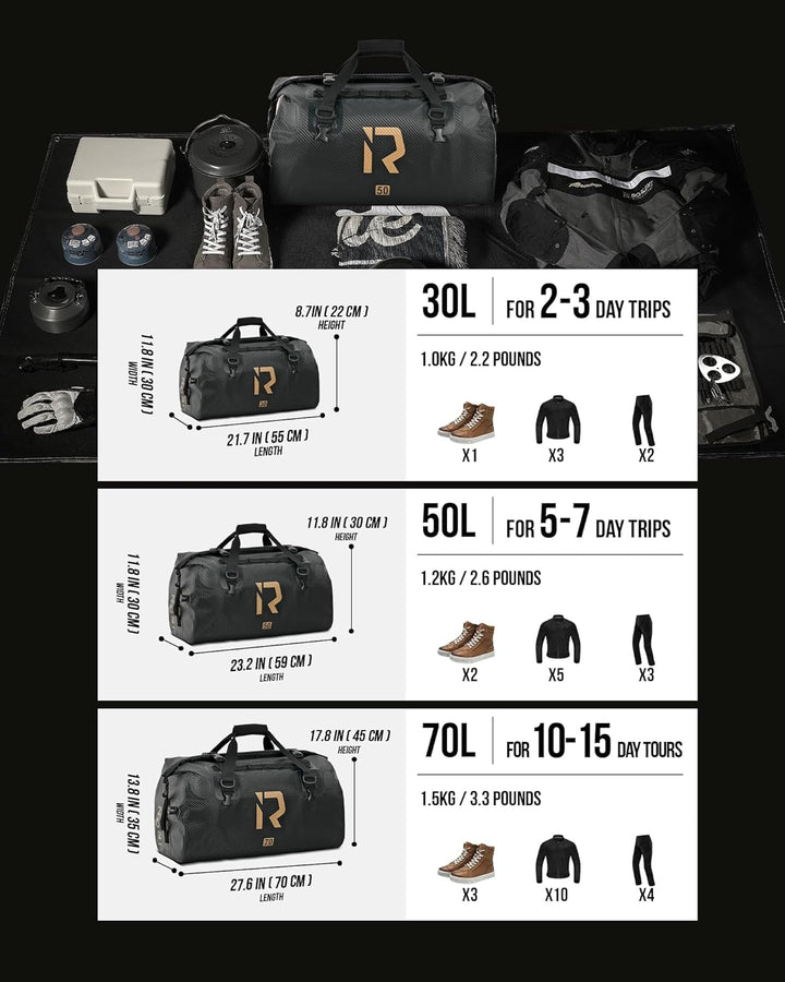 IRON JIA'S Motorradtasche Gepäckrolle wasserdichte Hecktasche Satteltasche Reisetasche mit rollversi