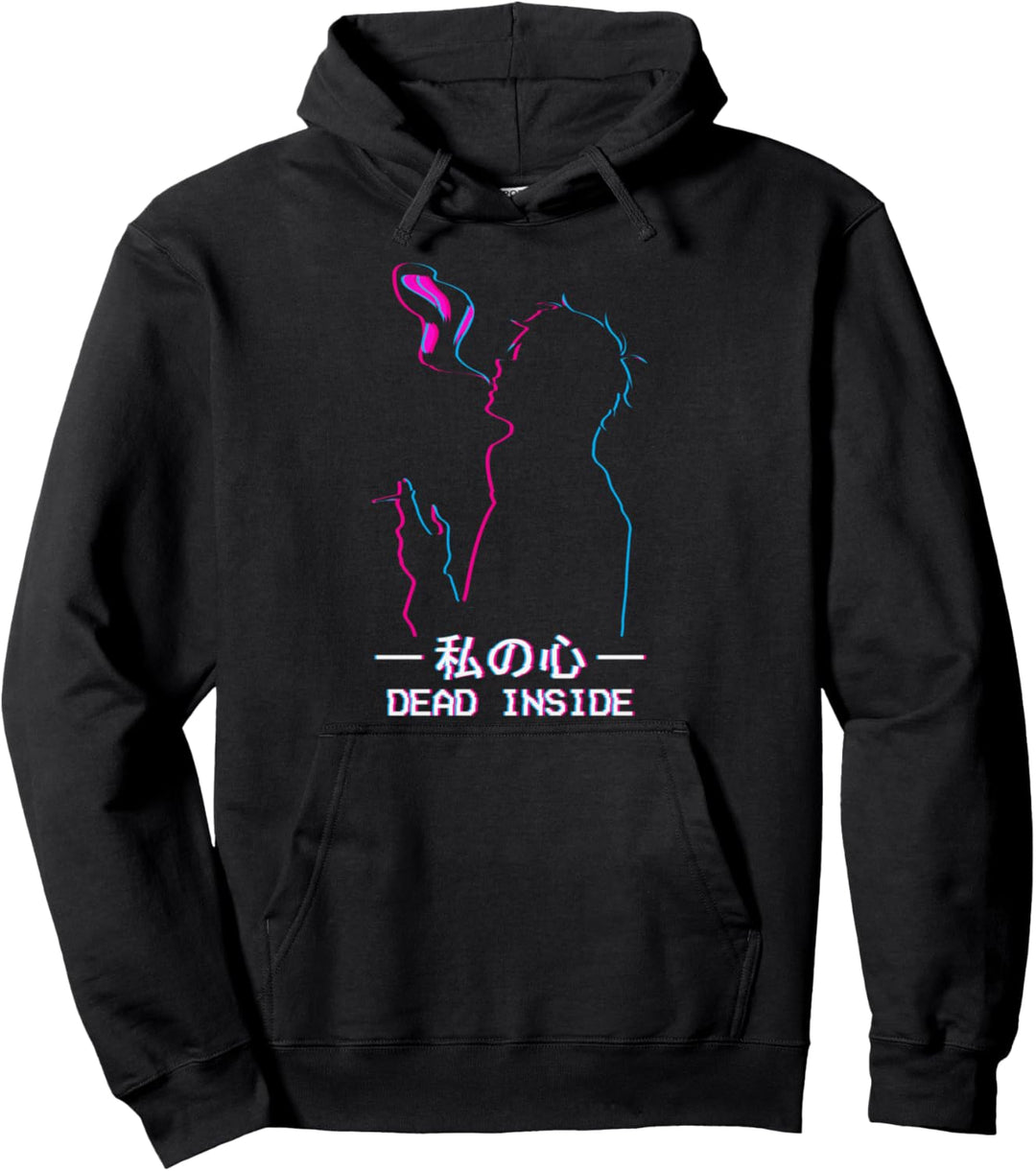 Dead Inside Sad Anime Boy Soft Boy Vaporwave Aesthetic Pullover Hoodie