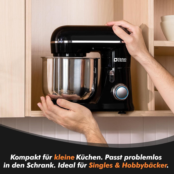 Kitchen in the box Kompakte Küchenmaschine 3,5 L, Rührmaschine &amp; Knetmaschine mit 10 Geschwindigkeit