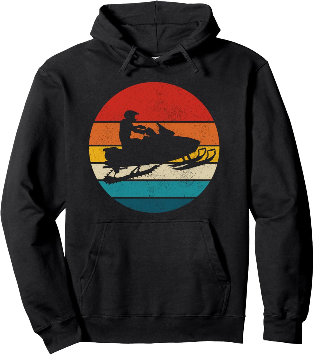 Schneemobil Motorschlitten Vintage Geschenk Pullover Hoodie