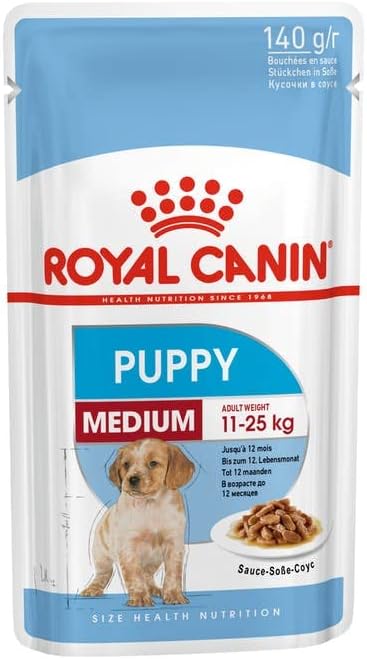 Royal Canin Medium Puppy | Doppelpack | 2 x 10 x 140 g | Nasses Welpenfutter für mittelgrosse Hunde