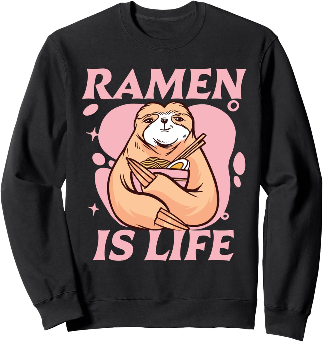 Ramen is life - japanisches Faultier Sweatshirt