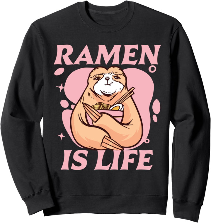 Ramen is life - japanisches Faultier Sweatshirt