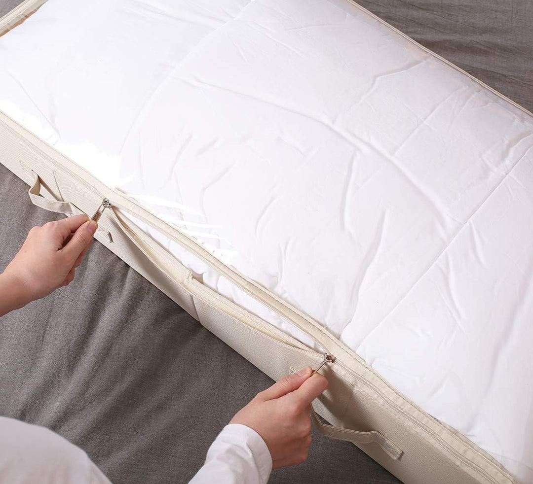 Geräumige Sichtbare Unterbett-Aufbewahrungsboxen mit Deckel für Schuhe, Decken, Bettwäsche, einfach